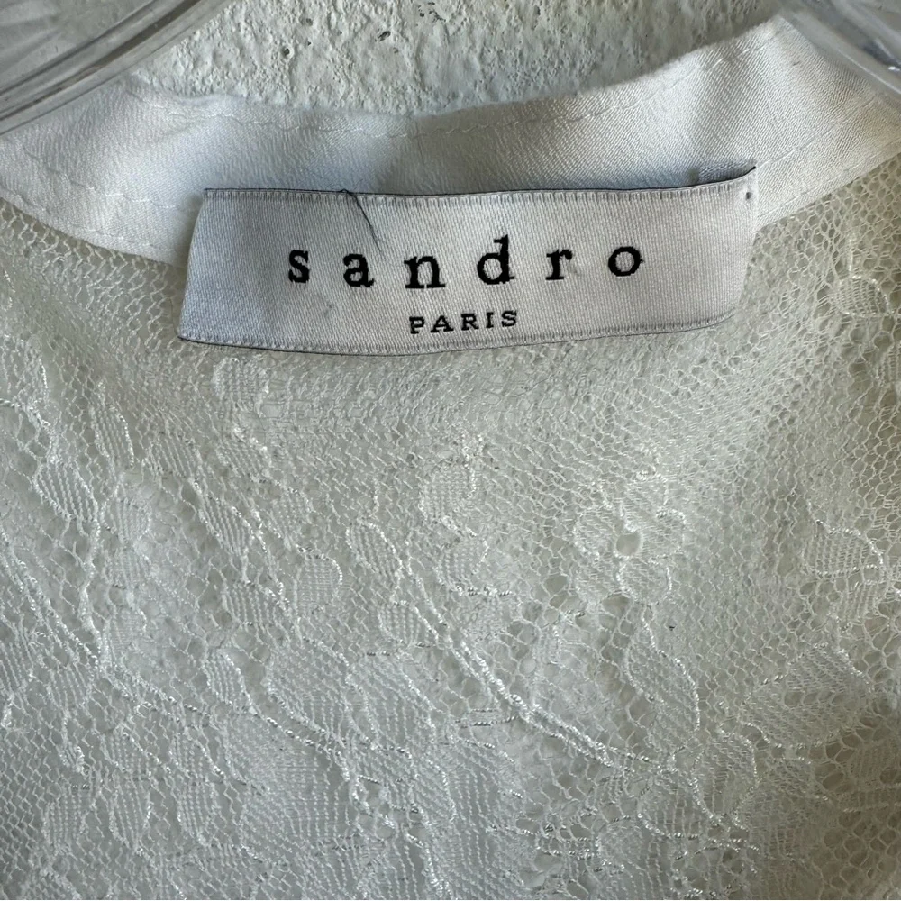 Sandro Beige Midi Dress Small Sheer size S - Picture 4 of 9